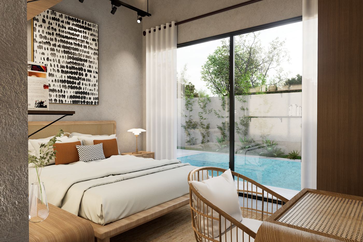 Ensuite room opening directly onto the pool